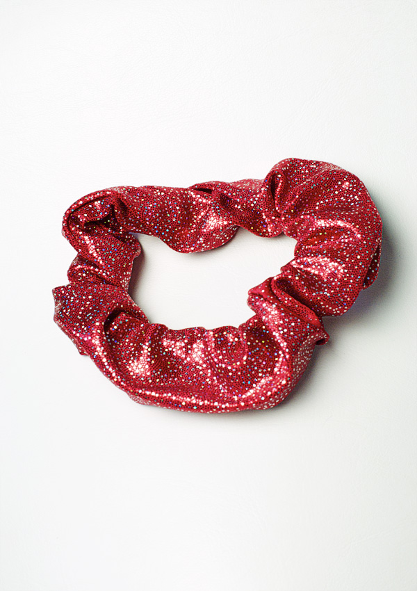 Haarwokkel wetlook rood/zilver