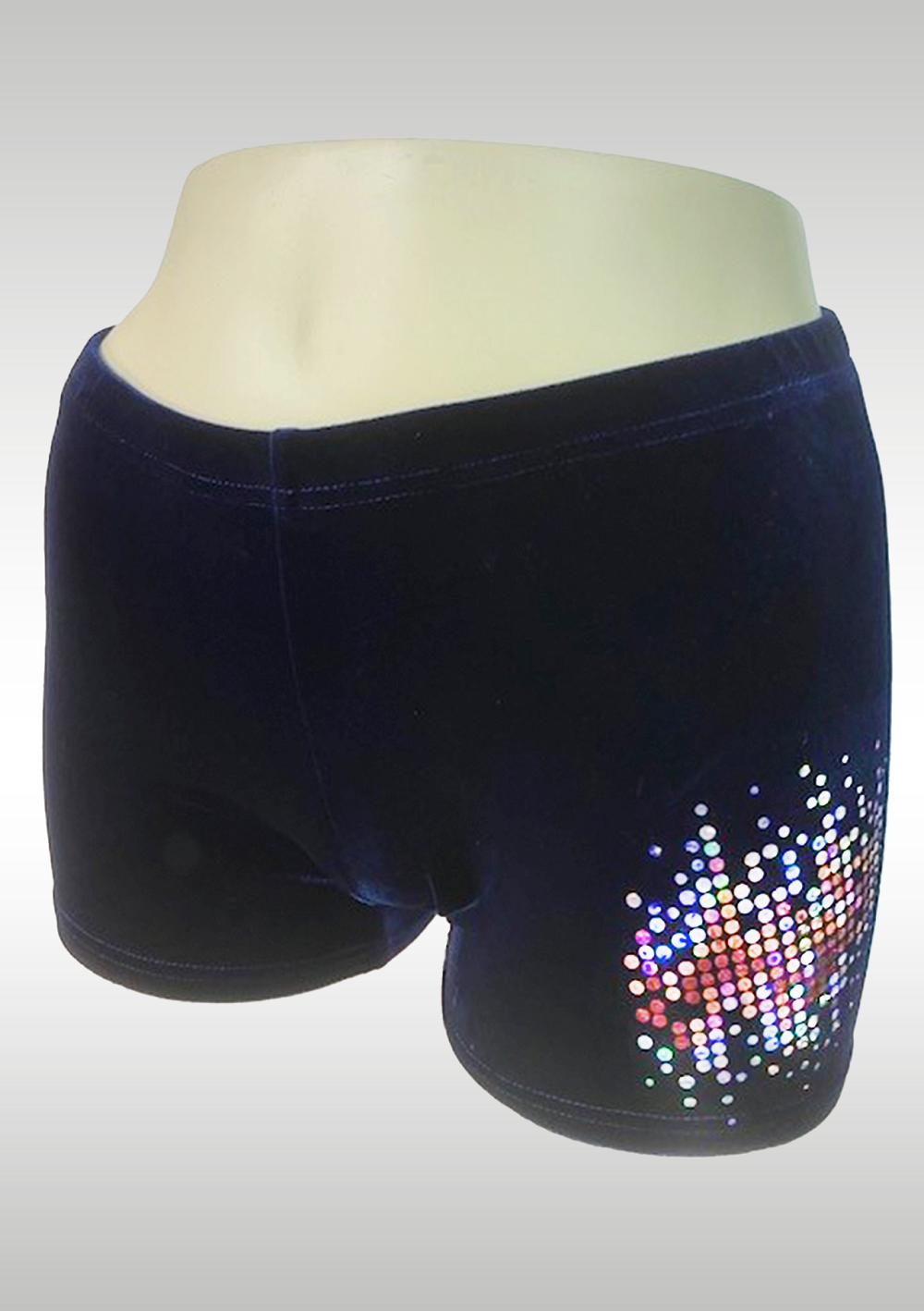 K756003  Blauer Samt, roter Glitzer
