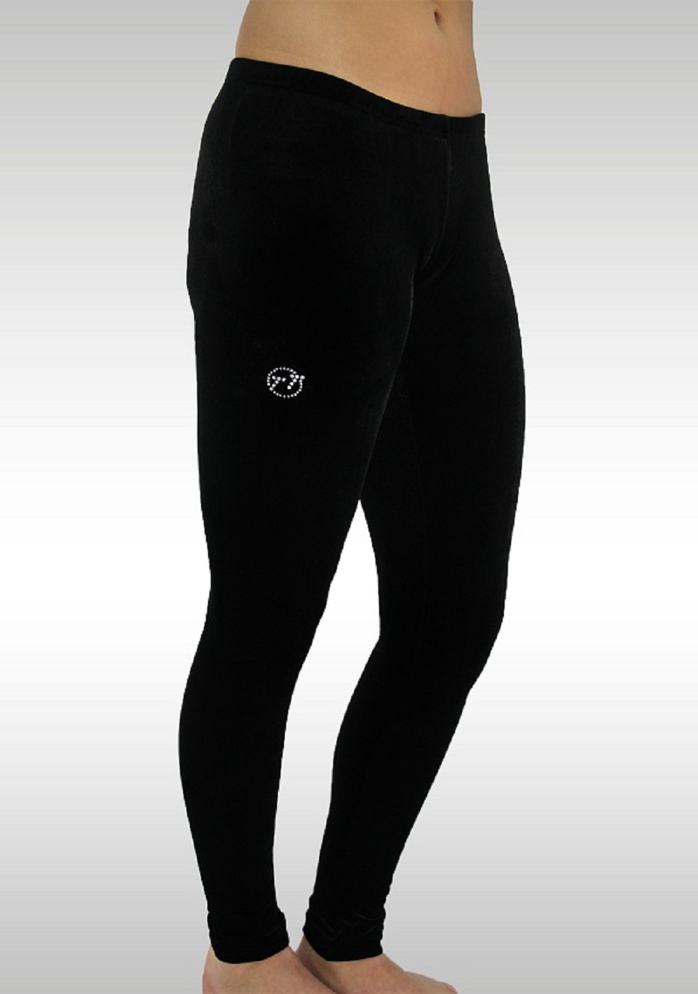 Legging lang Samt schwarz K753zw