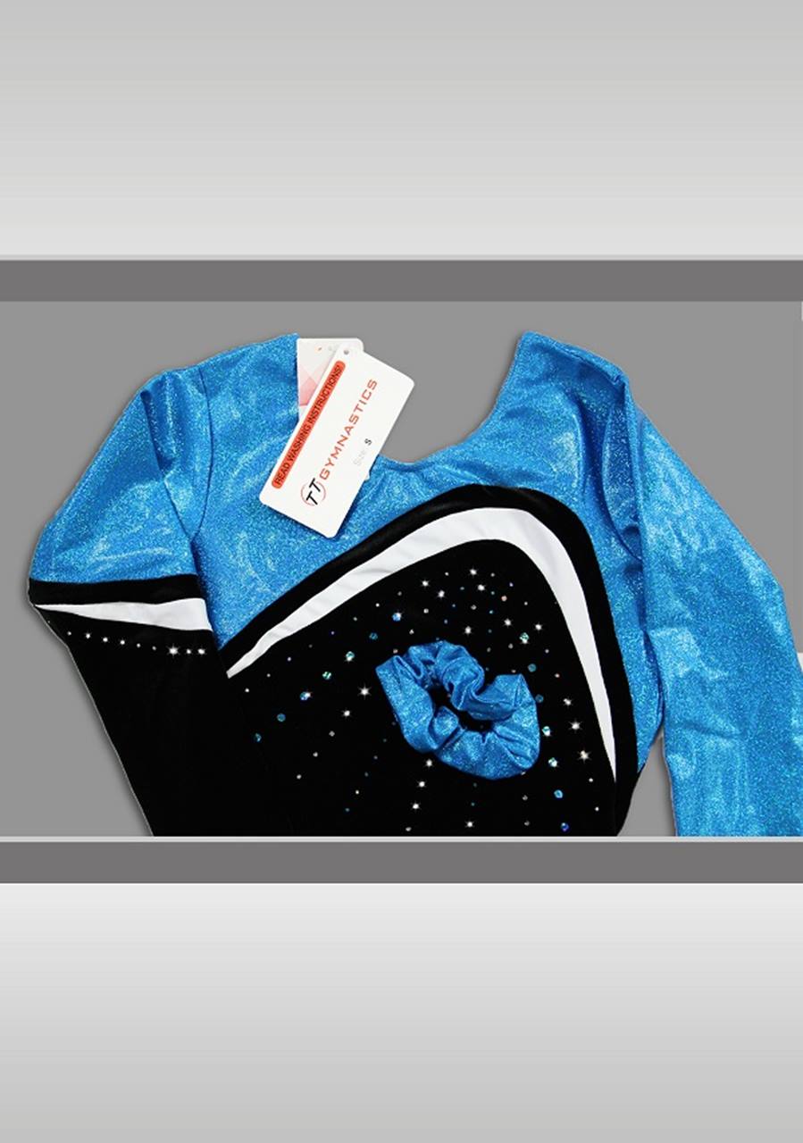 Turnanzug K783 schwarz/ türkis