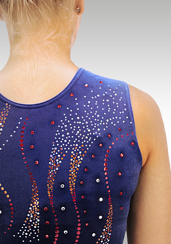 Turnanzug Ärmellos Blaue Samt V672